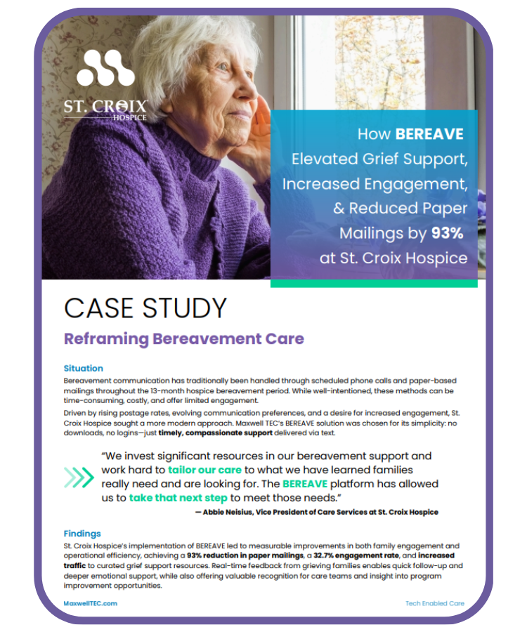 Case Study: Reframing Bereavement Care with St. Croix Hospice.