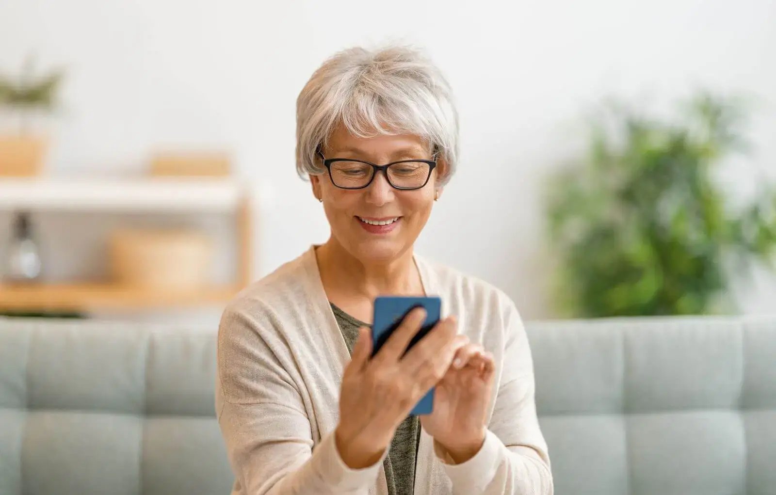 Senior Patient Texting Care Provider