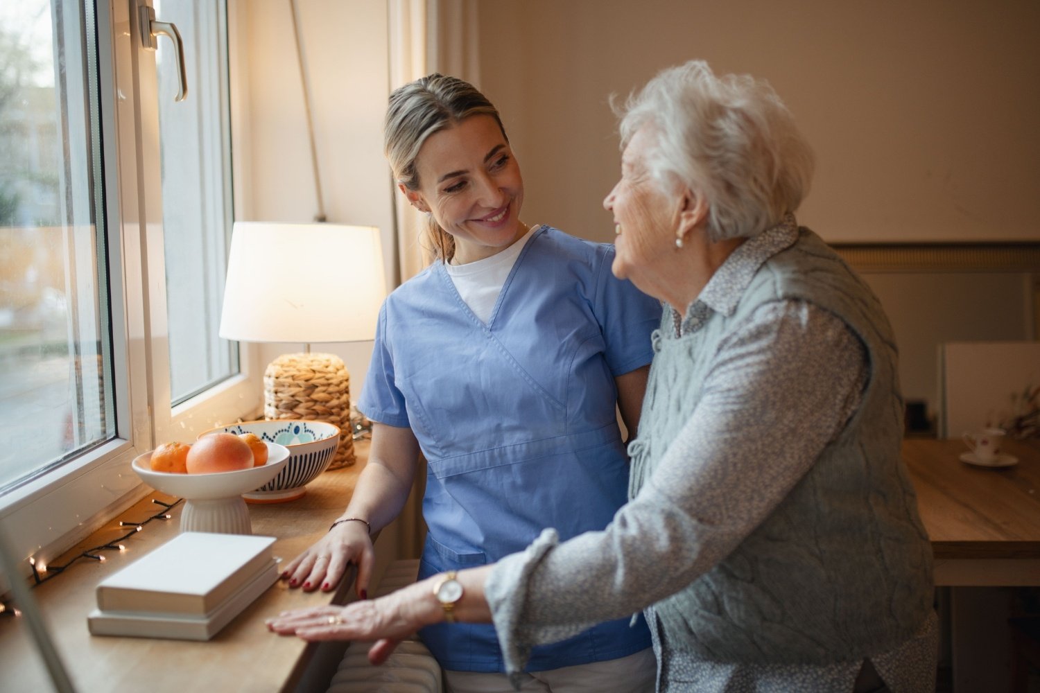 Visiting Nurse with Patient