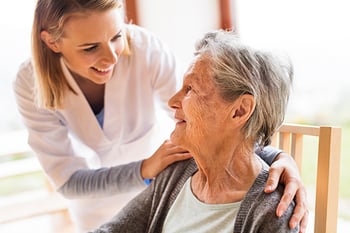 Elderly Woman & Nurse at home