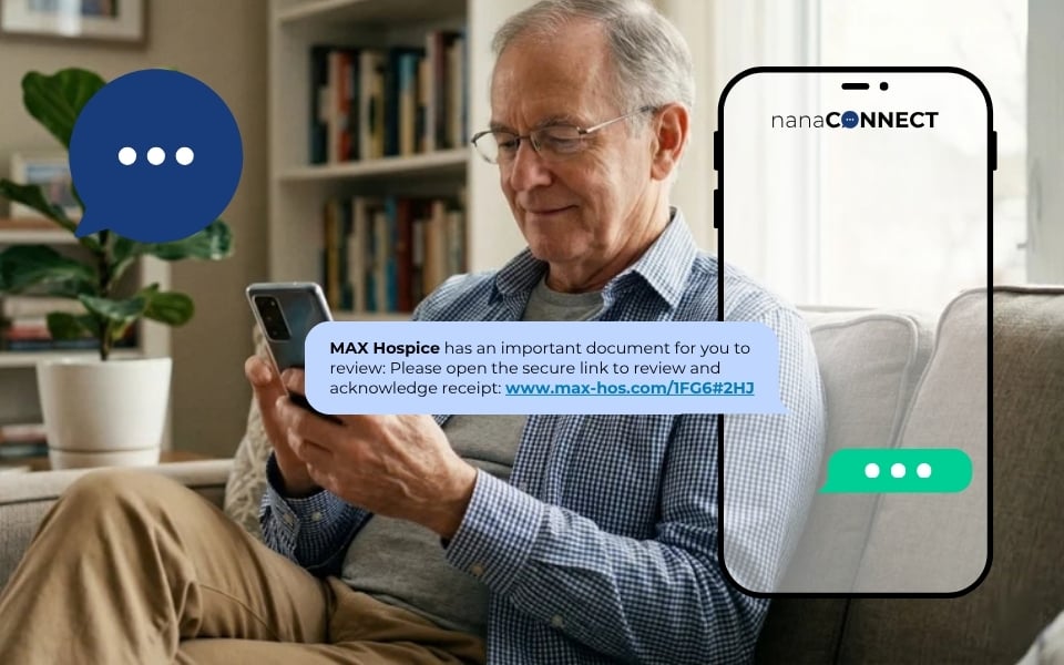 Elderly Male Patient Looking on His Phone