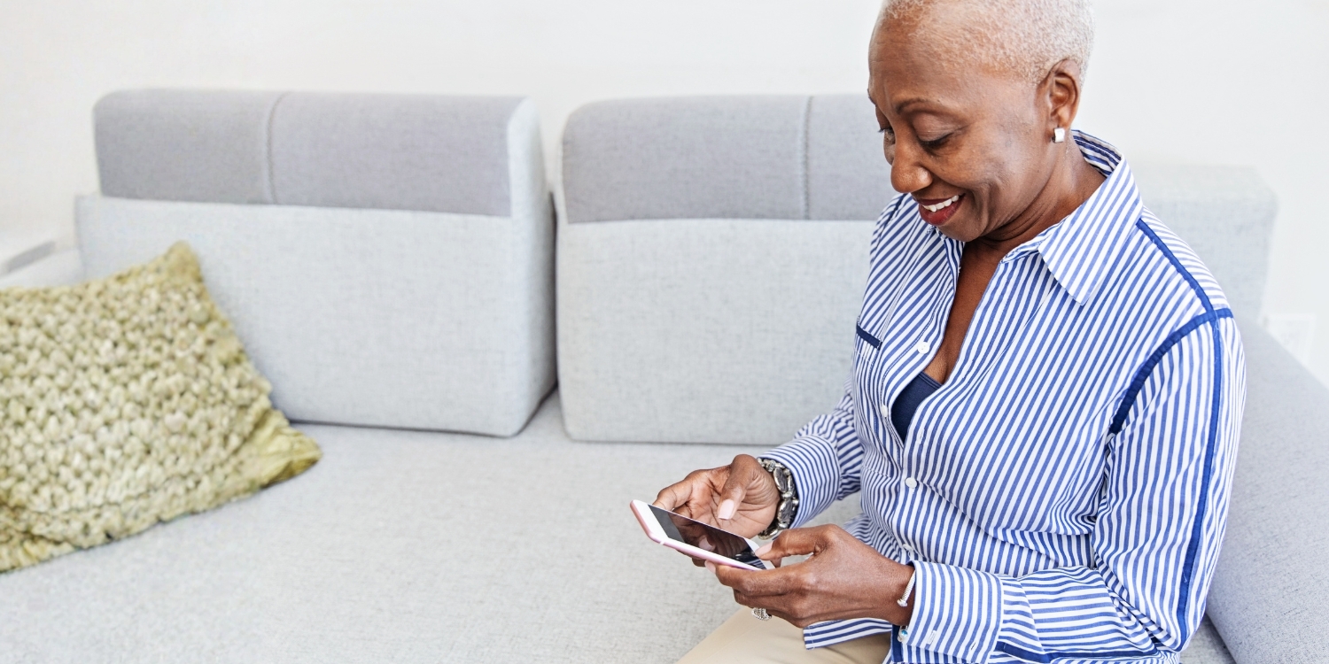 Senior woman using smartphone