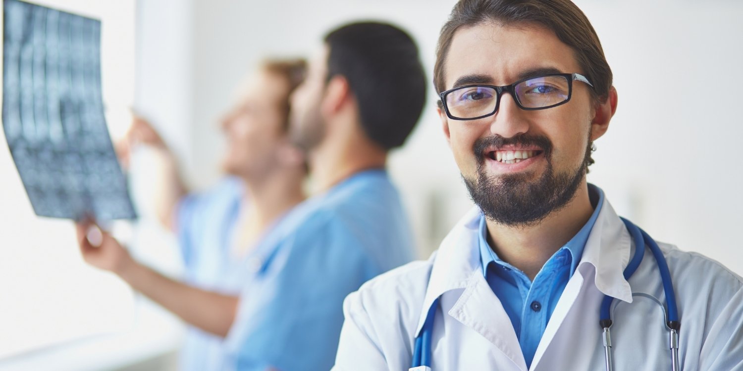 Smiling clinician.