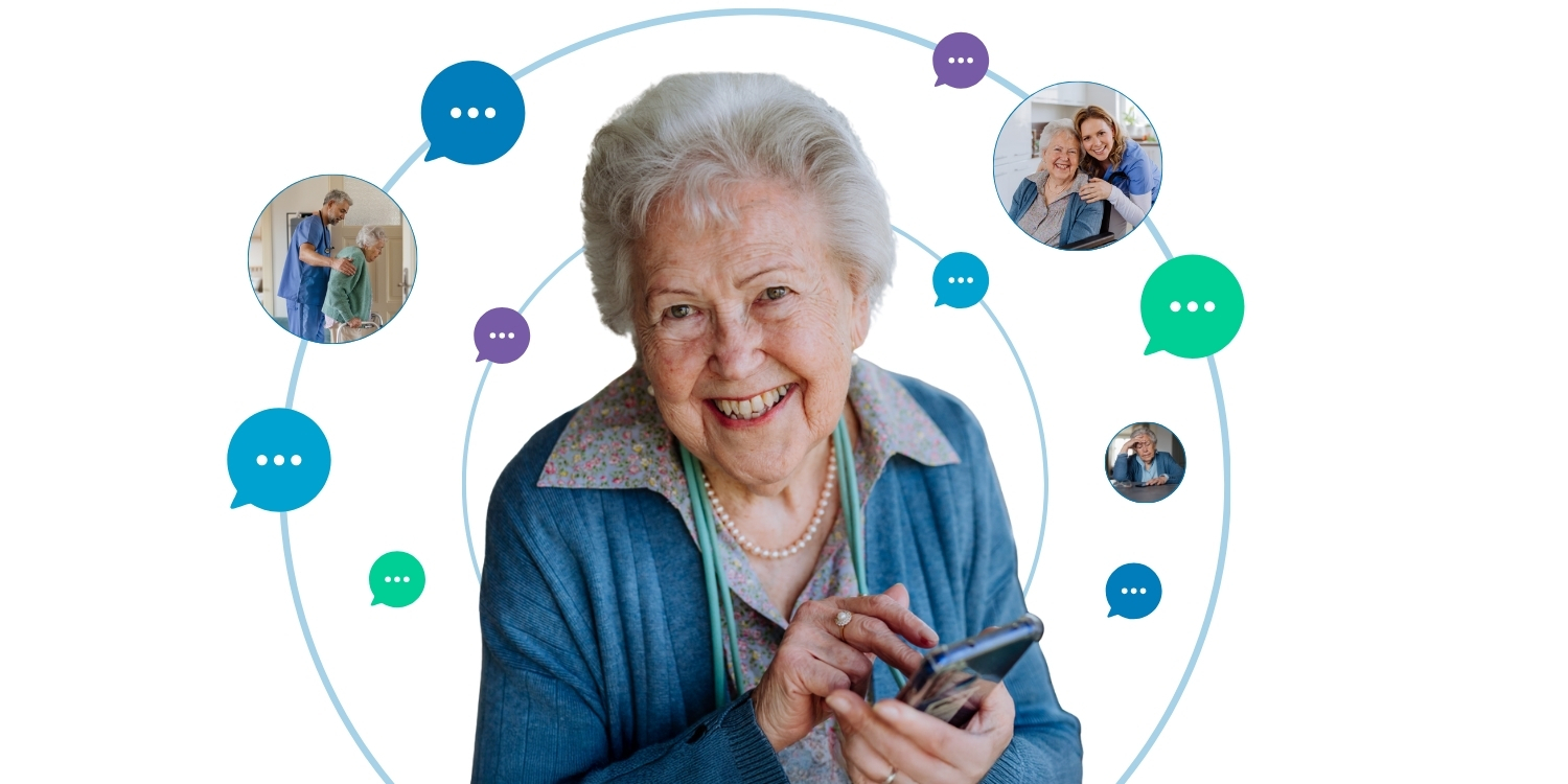 nanaCONNECT - elderly woman using smartphone