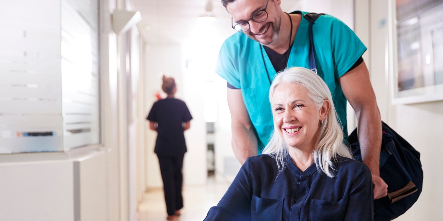 A clinician supporting a discharged patient